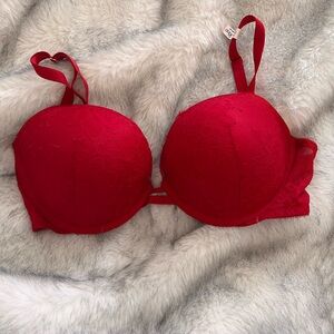 BNWT Victoria’s Secret Very Sexy Push-up Red Lace Bra 36DD